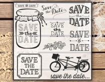 wedding photo - Clipart - Save the Date Wedding - Version 2 - Instant Download - 18 Transparent PNG files plus EPS vector file