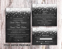 wedding photo -  Printable Chalkboard Wedding Invitation Suite Printable Invites Black Invitation Heart Wedding Invitation Download Invitation Edited PDF