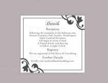 wedding photo -  DIY Wedding Details Card Template Editable Text Word File Download Printable Details Card Black Details Card Elegant Enclosure Cards