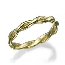 wedding photo - Braided Wedding Ring, Yellow Gold Ring, Wedding Band, Unisex ring, Woman Ring, Thin Ring, braided band, knot ring, Band ring, twisted ring