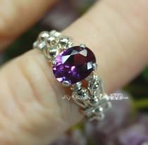 wedding photo - Alexandrite Sterling Silver, Hand Crafted Wire Wrapped Ring, Alexandrite Wire Wrapped Ring, Fine Jewelry, June Birthstone Made To Order Ring