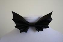 wedding photo - batman bowtie black - bat bow tie for men