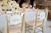 wedding photo - Bride and Groom Wedding Chair Signs