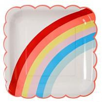 wedding photo - Rainbow Paper Plates,  Unicorn, Baby Shower, Birthday Party, Party, 1st Birthday ,Pink , First Birthday,