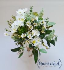 wedding photo - Wild Daisy Bouquet with White Wildflowers and Small White Daisies