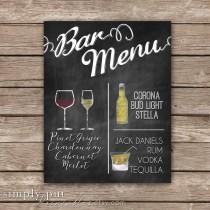 wedding photo - Chalkboard Bar Menu Personalized 