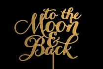 wedding photo -  To The Moon and Back Wedding Cake Topper
