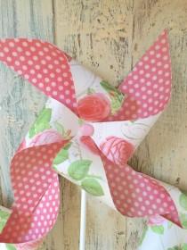 wedding photo - Pinwheels -Rose Garden - Set of 4 Paper Pinwheels