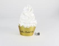 wedding photo - Golden Cupcake - Cupcake Wraps - Gold Wrappers - Personalized Cupcake Wrappers - Gold Theme Birthday - Golden Years - Custom Cupcake