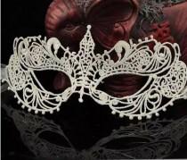 wedding photo - Black, White Lace Mask for Wedding, Masquerade, Venetian Carnival, Lace Mask, Phantom Mask, Wedding Masquerade Mask, Halloween Mask