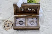 wedding photo - Wedding Ring Box - Wedding Ring Box Rustic - Ring Bearer Box - Handmade Ring Box - Personalized Ring Bearer Box - Double Ring Box