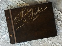 wedding photo -  Wedding guest book Personalized guest book Wedding notebook Custom guestbook Wooden guestbook wedding signing book guest book alternative