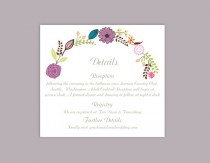 wedding photo -  DIY Wedding Details Card Template Editable Word File Download Printable Details Card Floral Purple Details Card Elegant Enclosure Cards