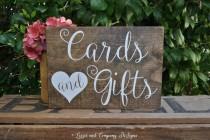 wedding photo - CaRdS & GiFtS SiGn - Guestbook sign - Calligraphy Lettering - Sweetheart Table Sign - RuSTic WeDDing SiGn - Stained Wedding Sign - 10 x 7