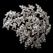 wedding photo - Bridal Wedding Couture Leaves Side Accented Crystal BridalHeadpiece Faceframer Headband