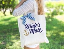 wedding photo - Nautical Anchor Wedding Bags for Bridesmaids Bridal Party, Glitter Tote Bags for Wedding or Bridal Shower Wedding Gifts (Item - BNB200)