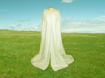 wedding photo - Ivory Cape Cloak Fleece Hooded Wedding Renaissance Medieval Renaissance Halloween