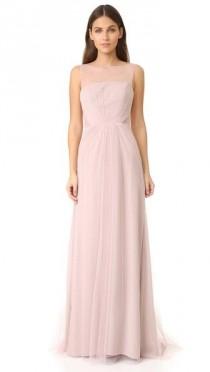 wedding photo - Bridesmaids Tulle Illusions Cut Out Gown