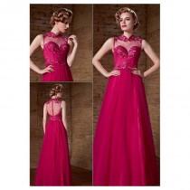 wedding photo - In Stock Alluring Densified Net & Malay High Collar Neckline A-Line Prom Dresses - overpinks.com