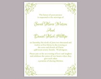 wedding photo -  DIY Wedding Invitation Template Editable Word File Instant Download Elegant Printable Invitation Green Wedding Invitation Floral Invitation