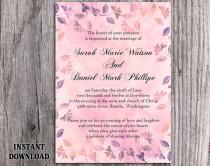 wedding photo -  DIY Rustic Wedding Invitation Template Editable Word File Download Printable Vintage Invitation Pink Invitation Leaf Floral Invitation