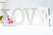 wedding photo - Wedding Love Sign Wooden Love Sign Wedding Table Decor Candy Bar Sign Love Sign Sweetheart table Decoration White love sign