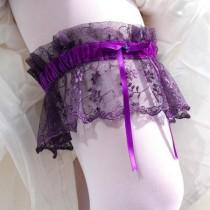 wedding photo - Delicate purple lace garter