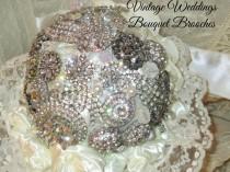 wedding photo - Bridal Brooch Bouquet, Brooch Wedding Bouquet, Brooch Bouquet,  Vintage Jewelry Bouquet,