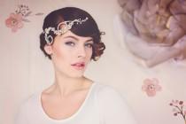 wedding photo - Autumn Wedding Bridal Hair Adornment. Jewelry Hair Vine. Wedding Hair Jewelry. The Elsie Silver Crystal Hair Vine #145