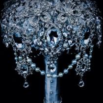 wedding photo - Luxurious Great Gatsby Diamond Silver Crystal Clear Bling  brooch bouquet. Deposit listing