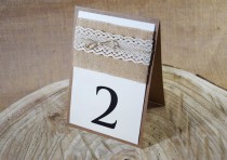 wedding photo - Lace Table Number, Rustic Table Number, Escort Cards, Wedding Table Numbers, Burlap Table Numbers, Kraft Table Number, Rustic Chic