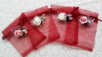 wedding photo - 30 3D Rose Organza Bags,Candy Drawstring Bags,Wedding Favor Bags, Christmas Gift Bags,Party Bags,Jewelry Bags