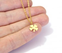 wedding photo -  Four leaf clover necklace, Clover Necklace In Gold Necklace Minimalist Layered Necklace, Shamrock Pendant, Birthday gift, Best friend gift,