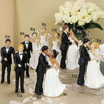 wedding photo - Dancing Mix or Match Bride Groom Mr and Mrs Wedding Cake Toppers Sold Separately - Interchangeable Porcelain Figurines Sold Separately