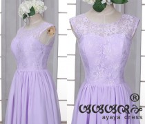 wedding photo - Lace Short Lavender Bridesmaid Dress,bridesmaid dresses,Lace Prom dress,prom dress,evening dress 2016,wedding party gowns