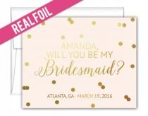 wedding photo - Will You Be My Bridesmaid Cards Foil Confetti Design - Maid of Honor Cards - Matron of Honor Cards - Junior Bridesmaid Cards