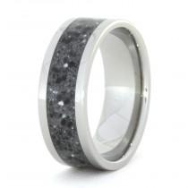 wedding photo - Contemporary Black Concrete Ring, Titanium Ring for Woman's or Men's Wedding Band