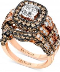 wedding photo - Le Vian® Chocolatier Diamond Bridal Set (2-9/10 ct. t.w.) in 14k Rose Gold