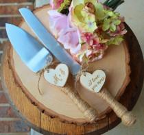 wedding photo - Personalized Rustic Wedding Cake Cutter And Knife Customized Burlap Wedding Cake Knife, Bridal Shower Gift For the Bride To Be(K103)