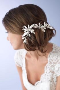 wedding photo - Floral Silver Clip