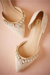 wedding photo - Lotti Lace Flats Bridal Shoes