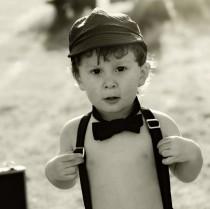 wedding photo - Toddler Baby  Newsboy Hat, with necktie bowtie options set size 3 months to 8 years custom Order your design