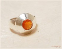 wedding photo - Unique Engagement ring - Sterling silver and Carnelian ring, Wide everyday ring, Orange ring, Everyday ring, Promise ring, Anniversary gift