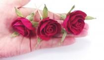 wedding photo - Wedding Cake Topper paper flowers mini rose toppers royal red paper flowers baby shower idea WEDDING CENTERPIECE DIY boutonniere corsage