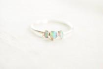 wedding photo - Raw opal ring - Three stone opal ring - Opal ring - Engagement ring - Rough opal ring - Australain opal ring - Modern Boho