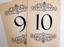 wedding photo - Wedding Table Numbers, Wedding Table Signs, Reception Table Numbers, Wedding Table Decoration Signage, Vintage Style Number, Matching Items
