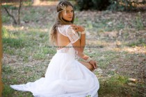 wedding photo -  Boho Wedding Dress,Vintage Bohemian Bridal Gown, Long Wedding Dress, Gypsy Bridal Gown, Lace Wedding Gown,Ivory Gown, Handmade Wedding dress