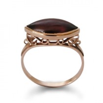 wedding photo -  Large gemstone gold ring, Marquise Garnet Gold ring, 14K gold Engagement ring, Vintage handmade ring, Red garnet ring, Victorian Gold ring