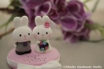 wedding photo - rabbit and bunny wedding cake topper---k923