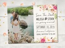 wedding photo - Save The Date Magnet, Rustic Whimsical Floral Save The Date Magnet, Flowers Save The Date Magnet, 4.25" x 5.5" Photo Magnets (FloralDream)